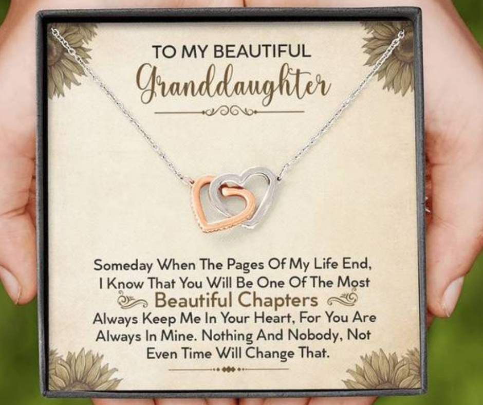 To My Beautiful Granddaughter - Always Keep Me In Your Heart - Interlocking Hearts Necklace