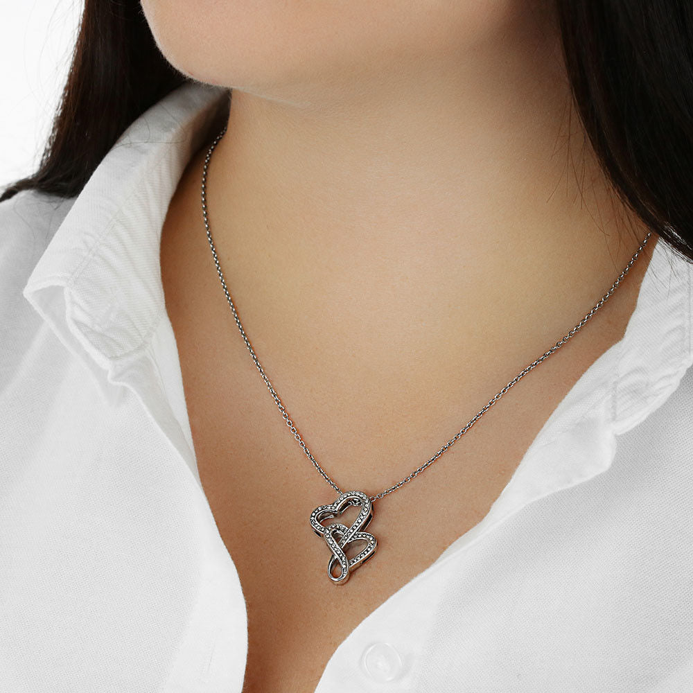 To My Gorgeous Girlfriend - I Found My Missing Piece - Double Hearts Necklace