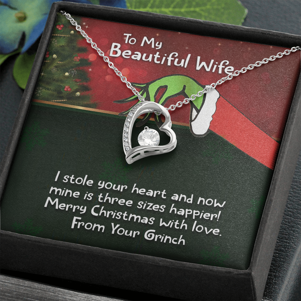 To My Beautiful Wife - Merry Christmas With Love - Forever Love Necklace