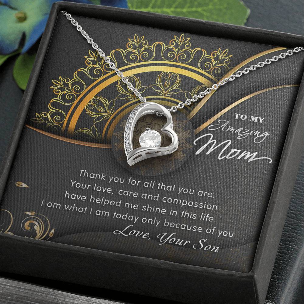 To My Amazing Mom - Thank You For All That You Are - Forever Love Necklace