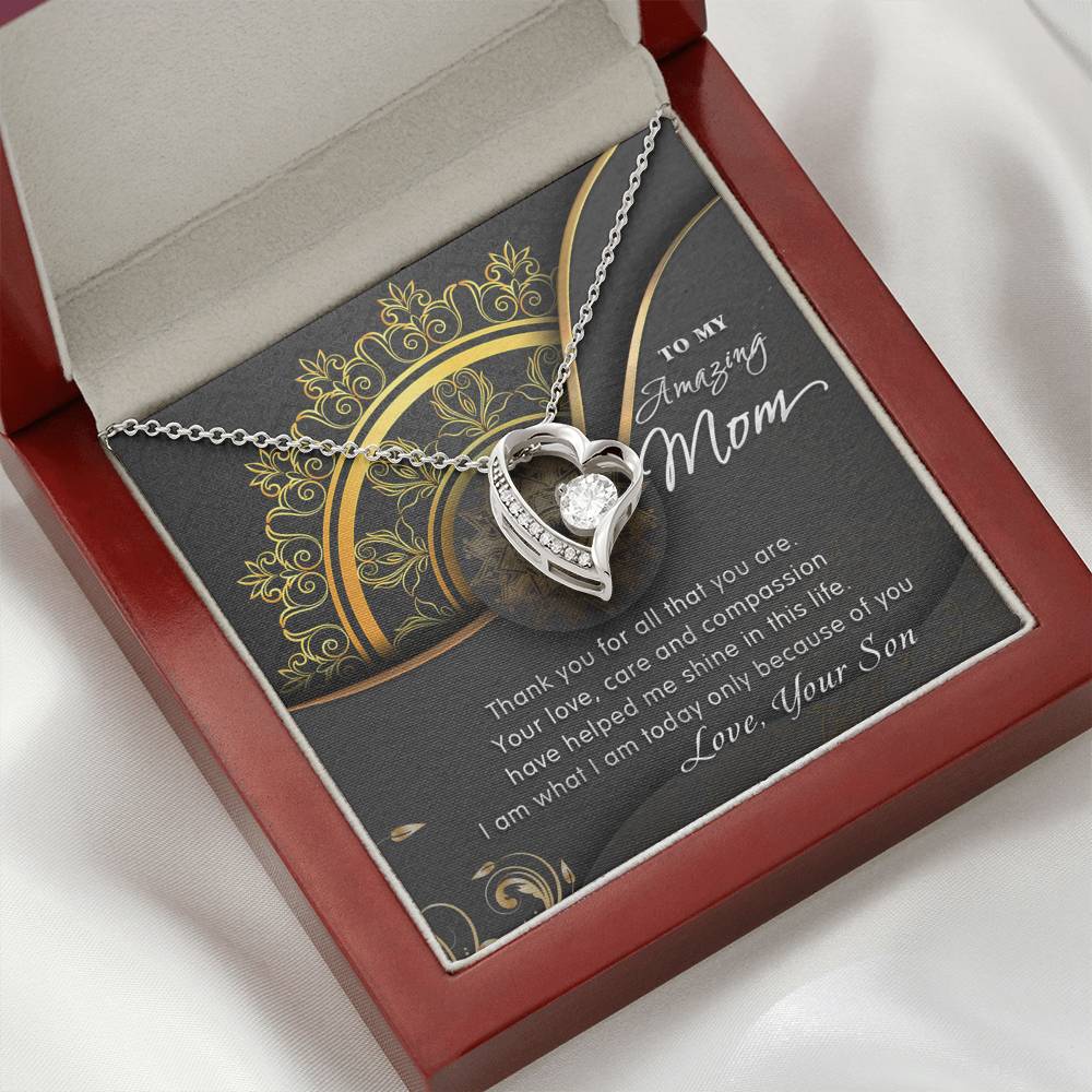 To My Amazing Mom - Thank You For All That You Are - Forever Love Necklace