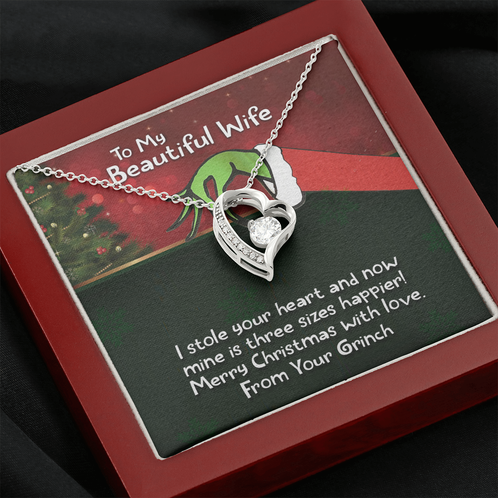 To My Beautiful Wife - Merry Christmas With Love - Forever Love Necklace