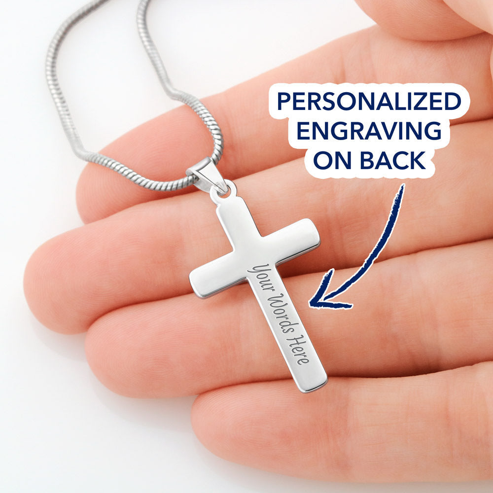 To My Man - The Day I Met You - Personalized Cross Necklace