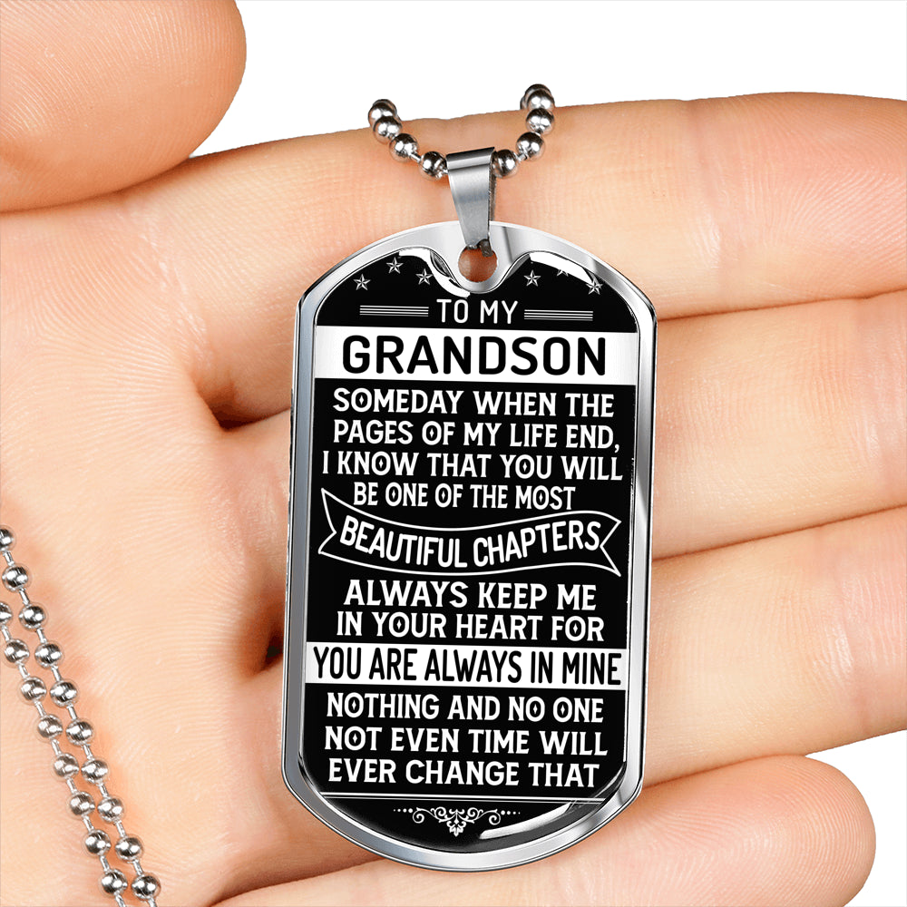 To My Grandson - Dog Tag Necklace