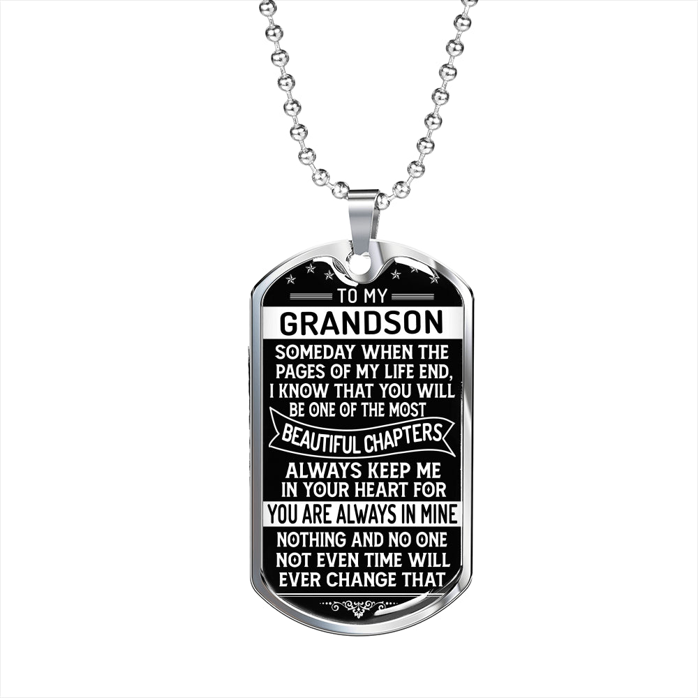 To My Grandson - Dog Tag Necklace