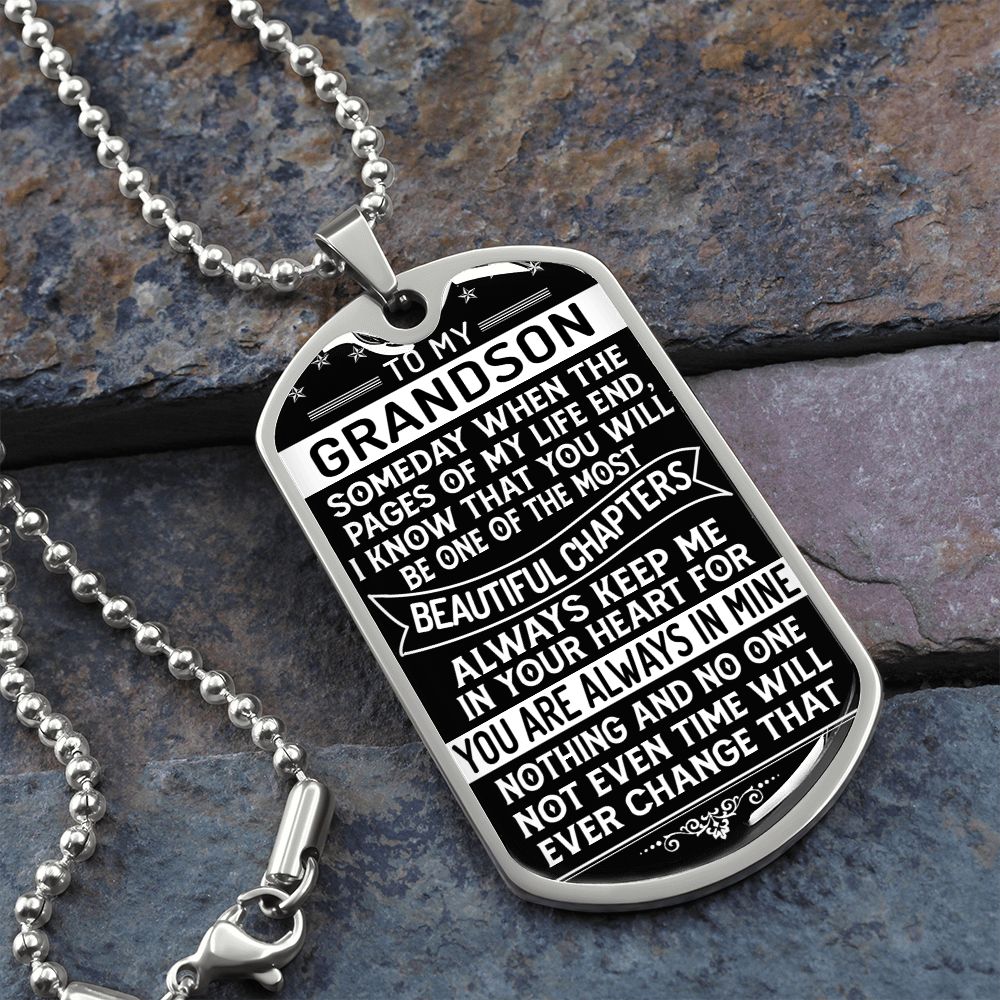 To My Grandson - Dog Tag Necklace