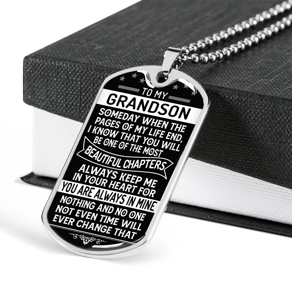 To My Grandson - Dog Tag Necklace