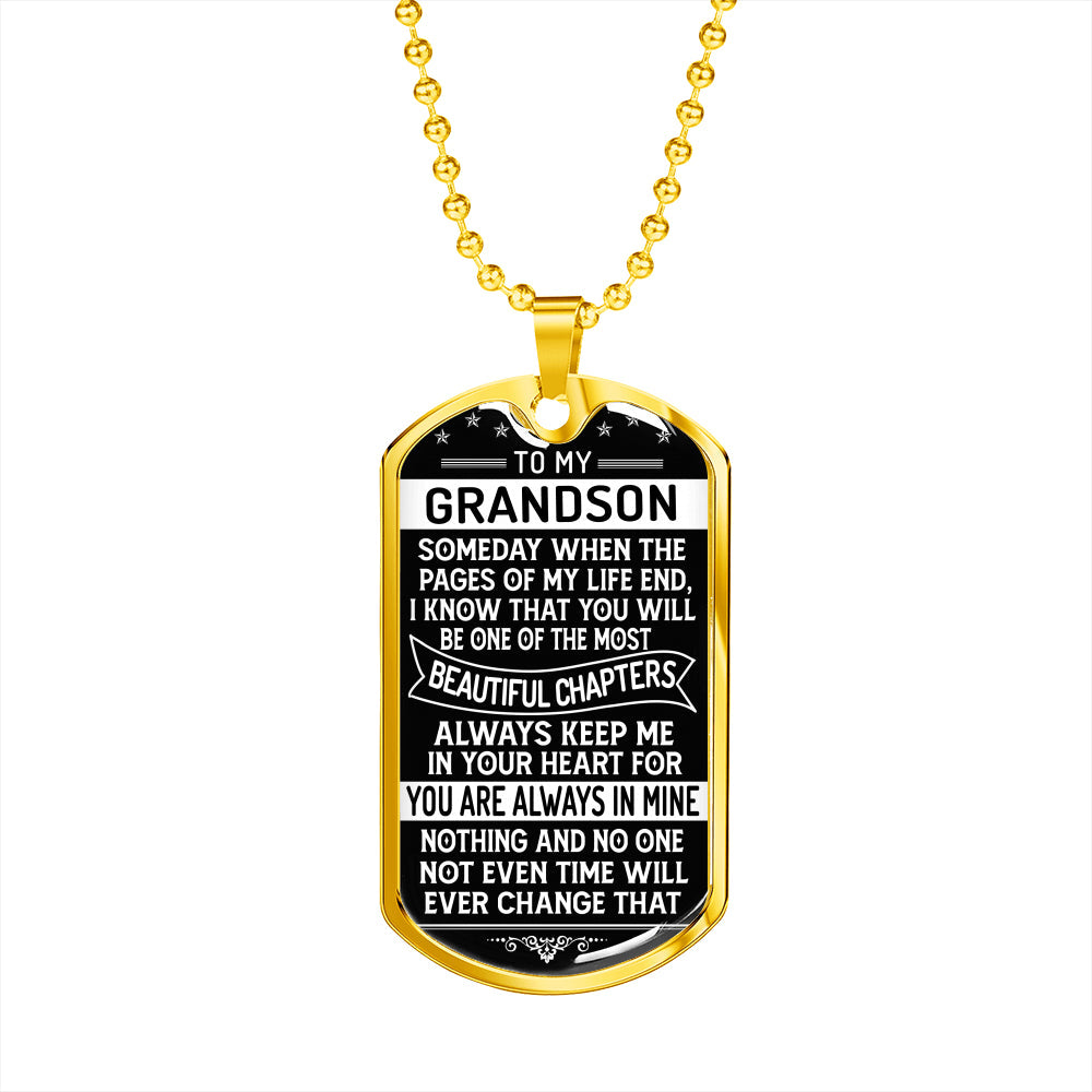 To My Grandson - Dog Tag Necklace