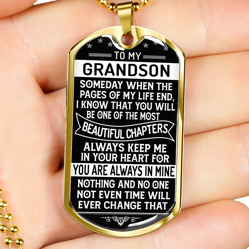 To My Grandson - Dog Tag Necklace