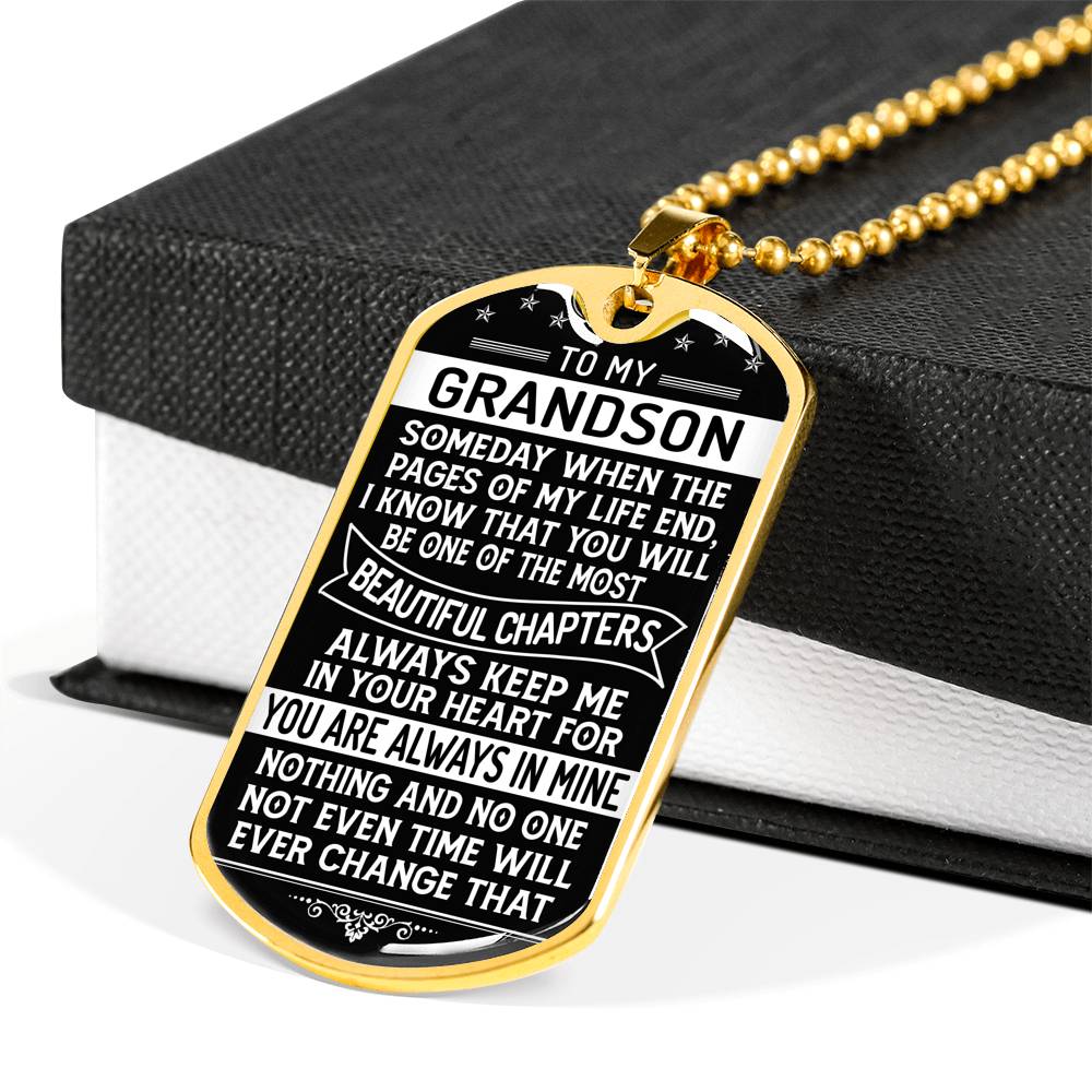 To My Grandson - Dog Tag Necklace