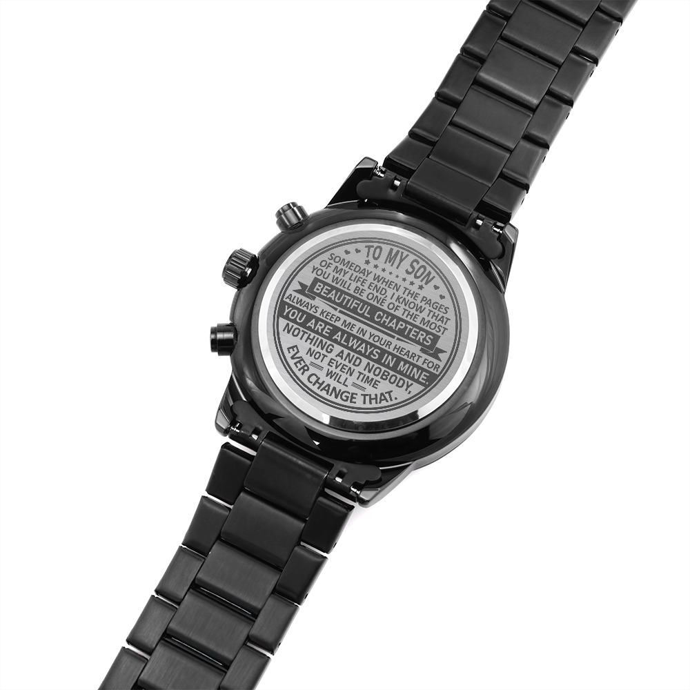 To My Son - Always Keep Me In Your Heart - Engraved Premium Watch