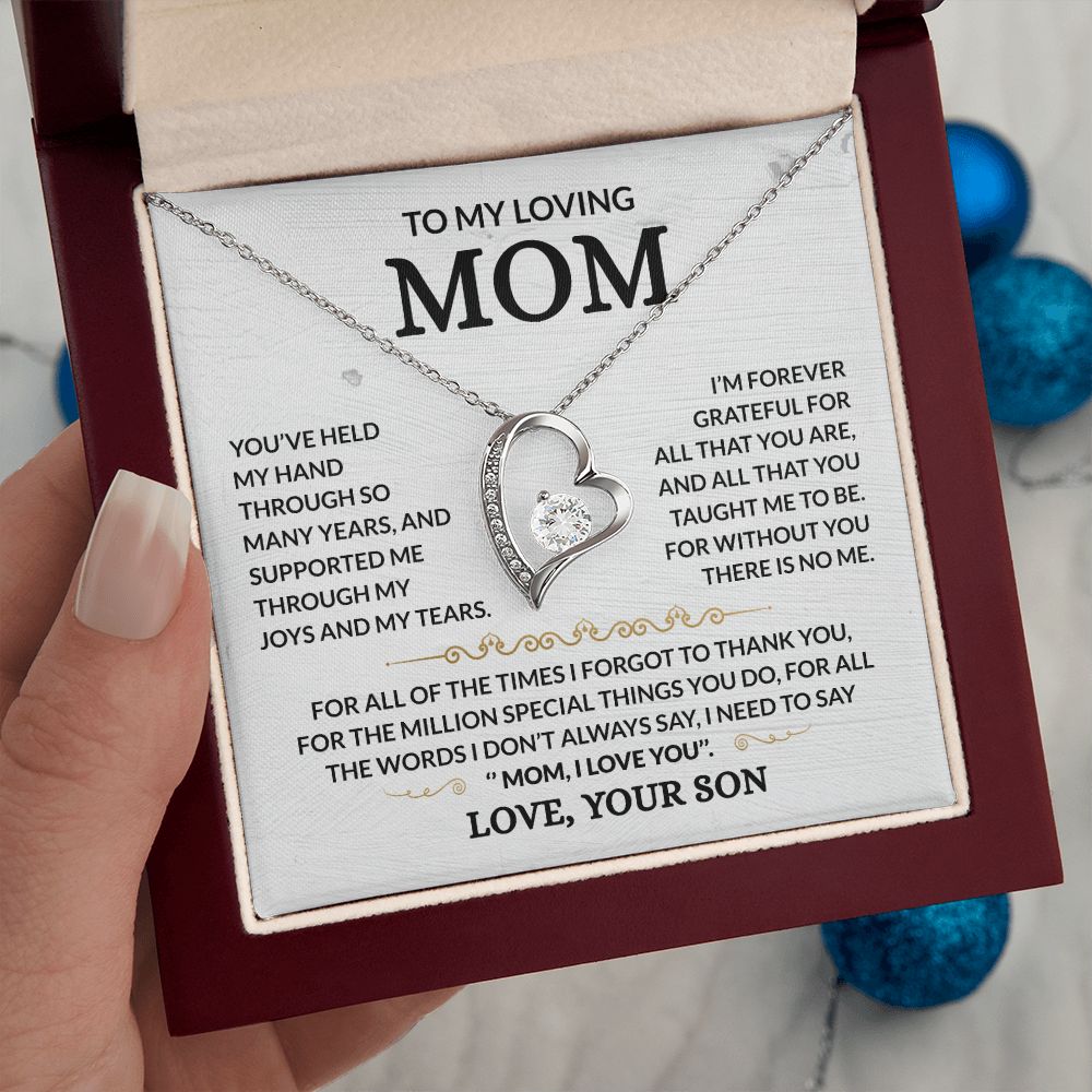 To My Loving Mom - Forever Grateful - Forever Love Necklace