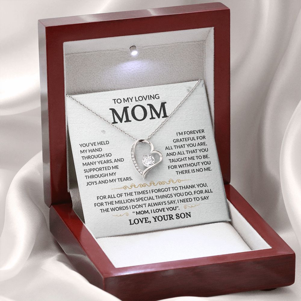 To My Loving Mom - Forever Grateful - Forever Love Necklace