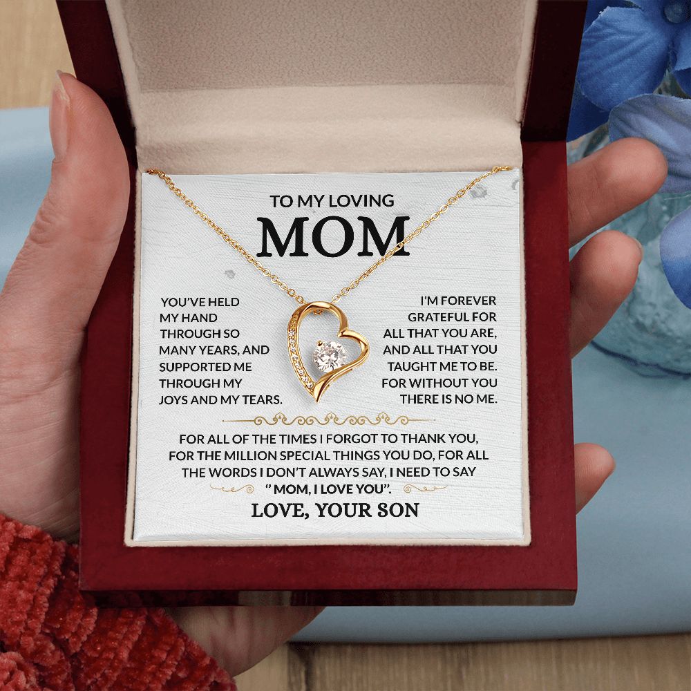 To My Loving Mom - Forever Grateful - Forever Love Necklace