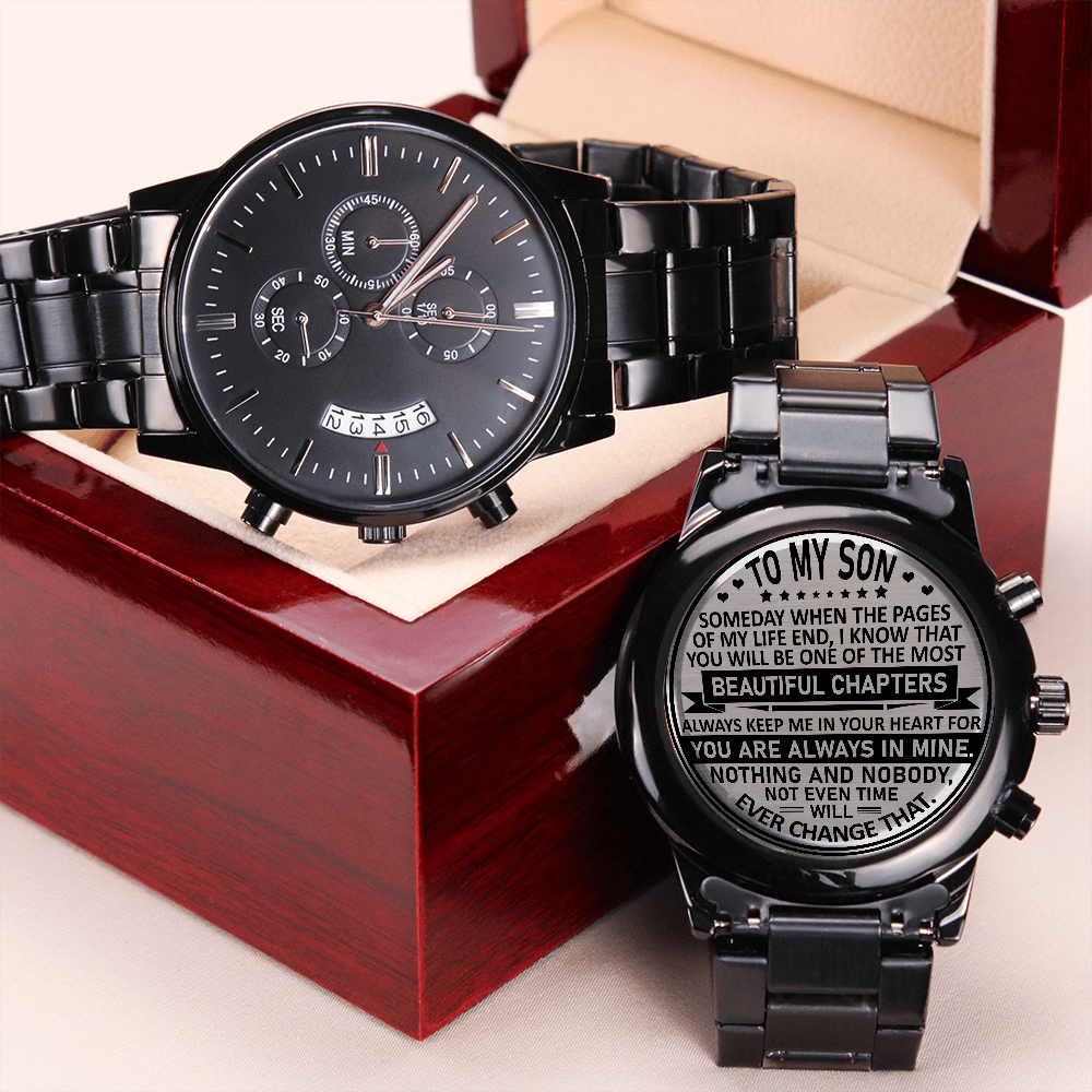 To My Son - Always Keep Me In Your Heart - Engraved Premium Watch