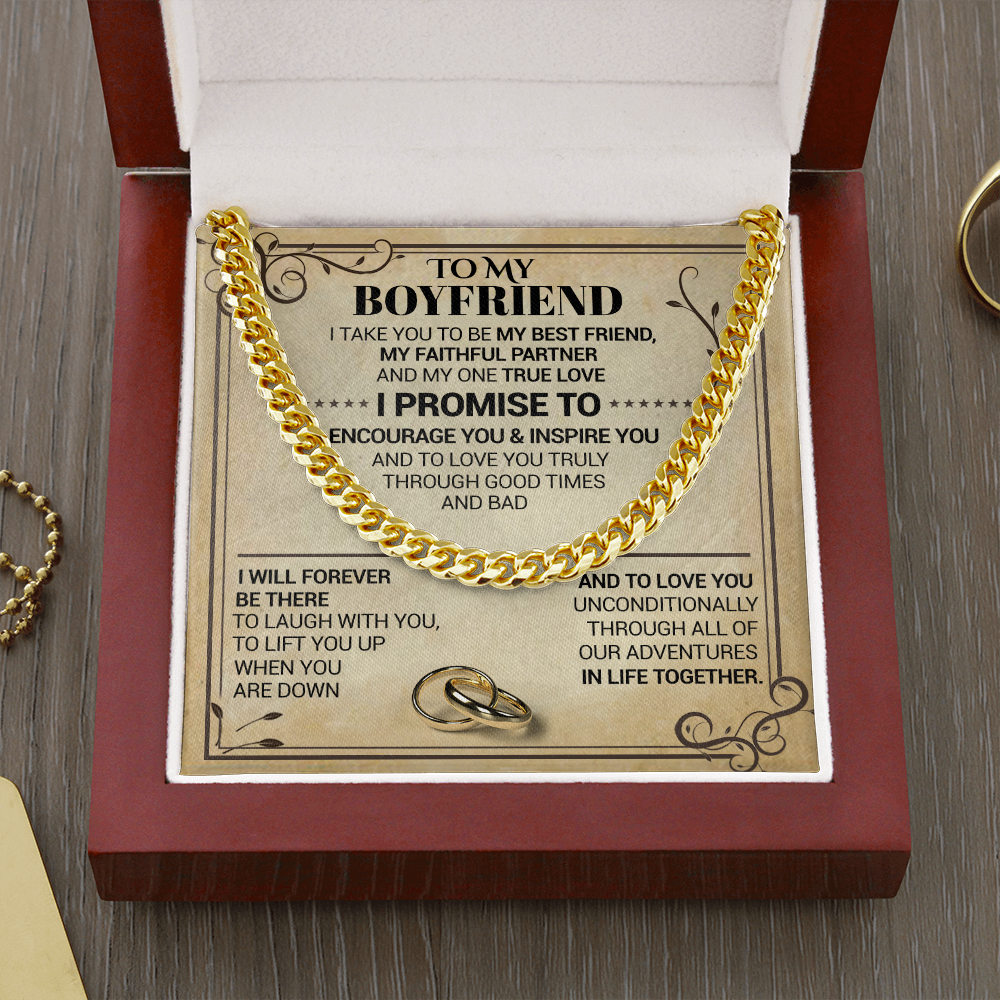 To My Boyfriend - I Take You To Be My Best Friend - Cuban Link Chain Necklace