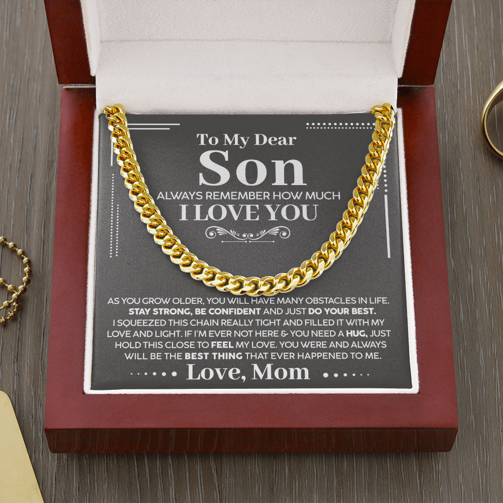 To My Dear Son - Always Remember How Much I Love You - Cuban Chain Necklace