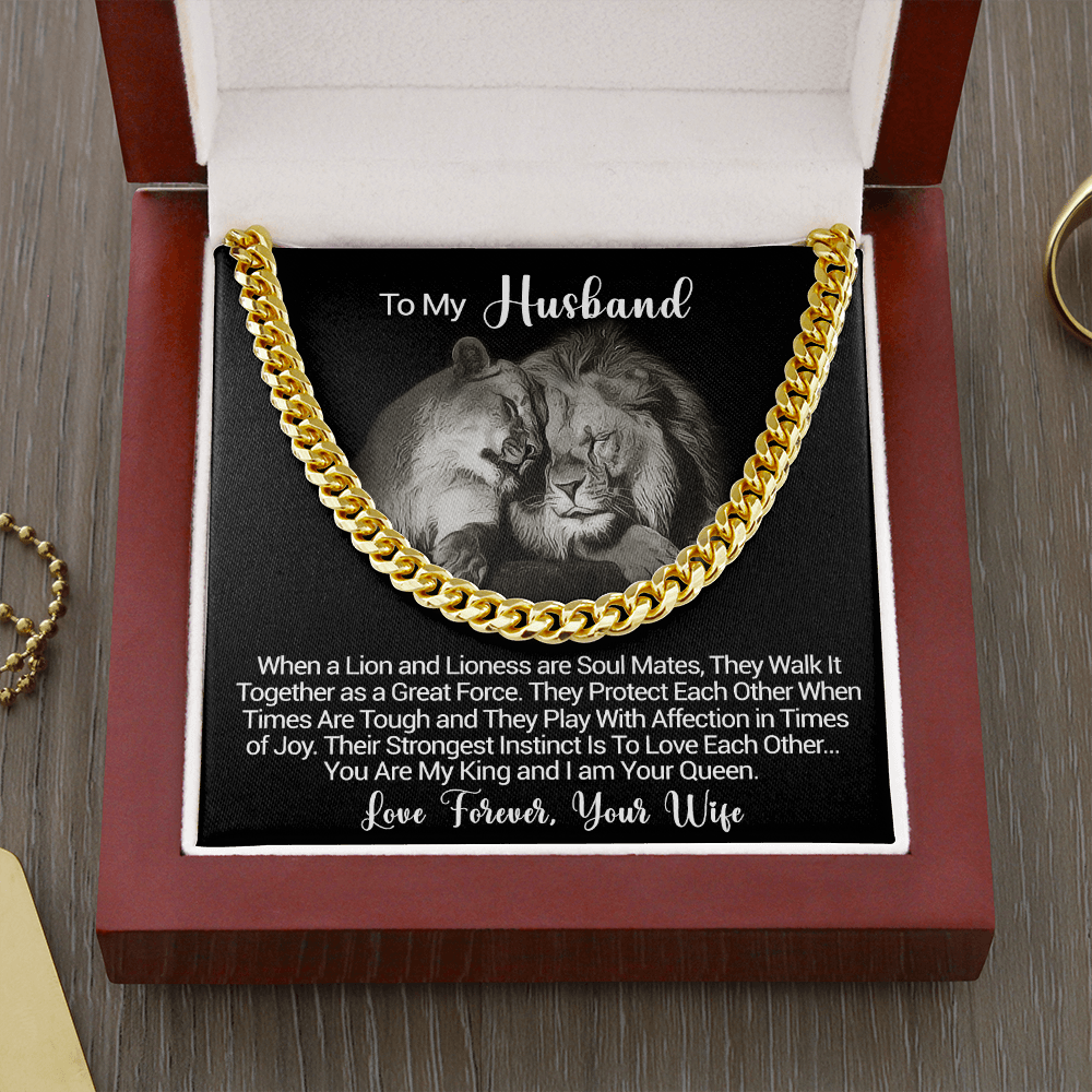 To My Husband - You Are My King And I Am Your Queen - Cuban Link Necklace