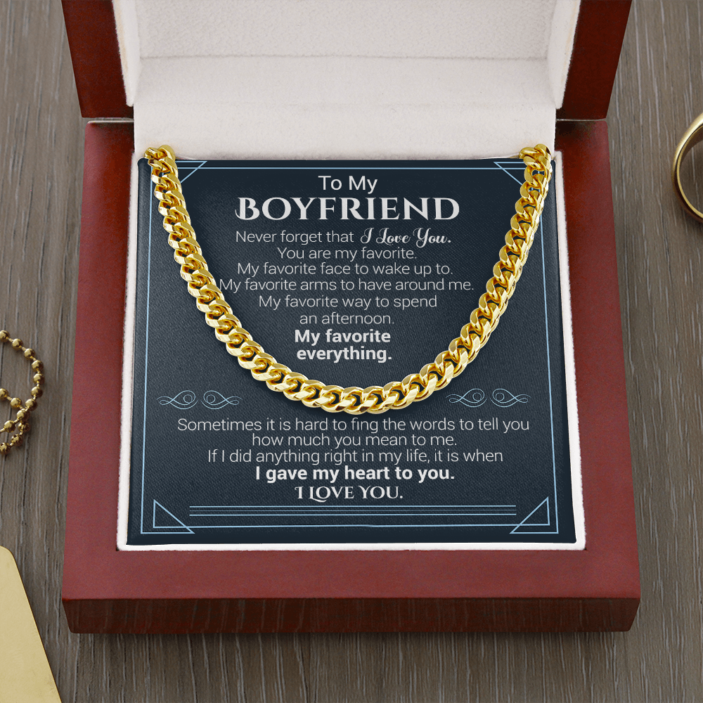 To My Boyfriend - Never Forget That I Love You - Cuban Link Necklace