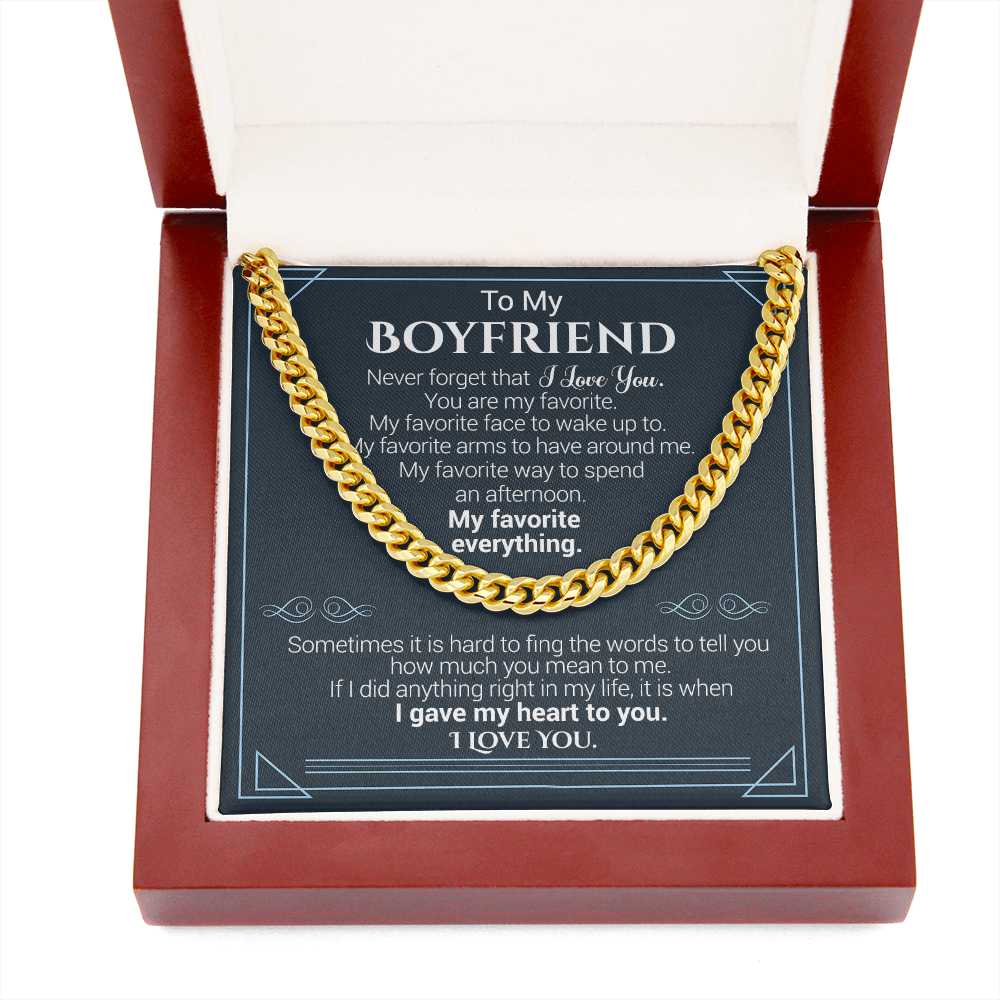 To My Boyfriend - Never Forget That I Love You - Cuban Link Necklace