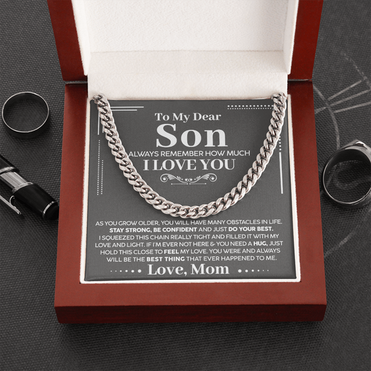 To My Dear Son - Always Remember How Much I Love You - Cuban Chain Necklace