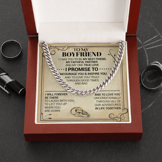 To My Boyfriend - I Take You To Be My Best Friend - Cuban Link Chain Necklace