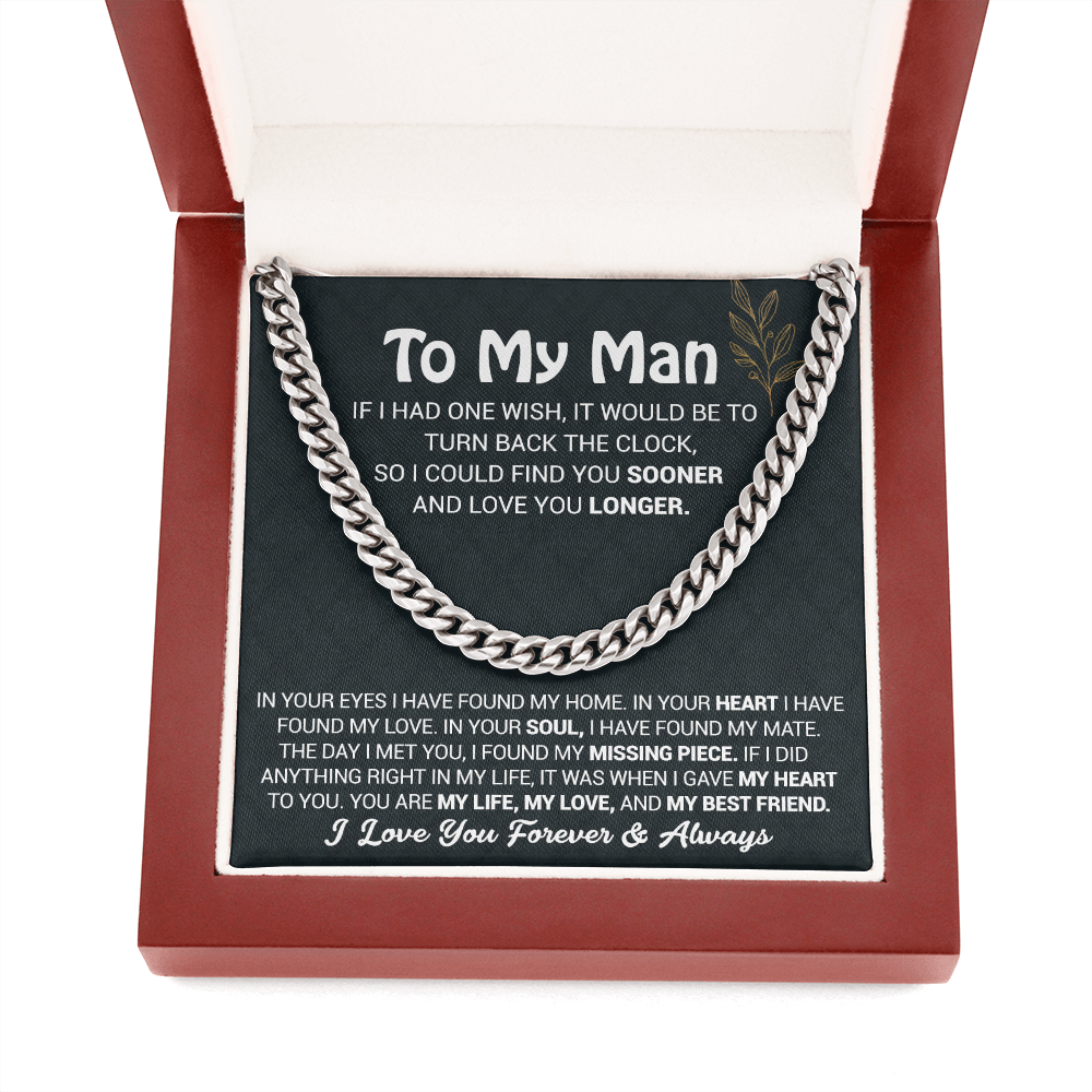 To My Man - In Your Eyes I Have Found My Home - Cuban Link Chain