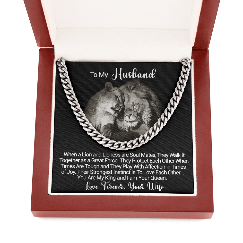 To My Husband - You Are My King And I Am Your Queen - Cuban Link Necklace