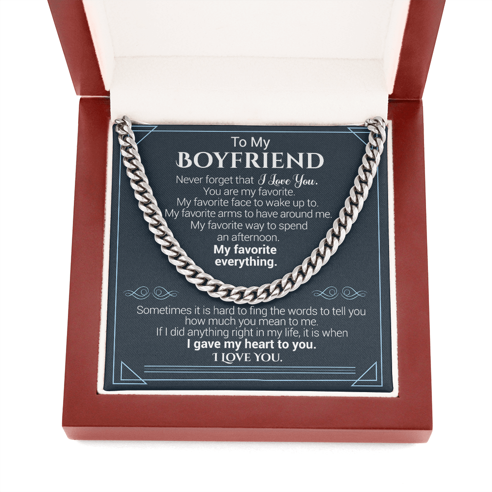 To My Boyfriend - Never Forget That I Love You - Cuban Link Necklace