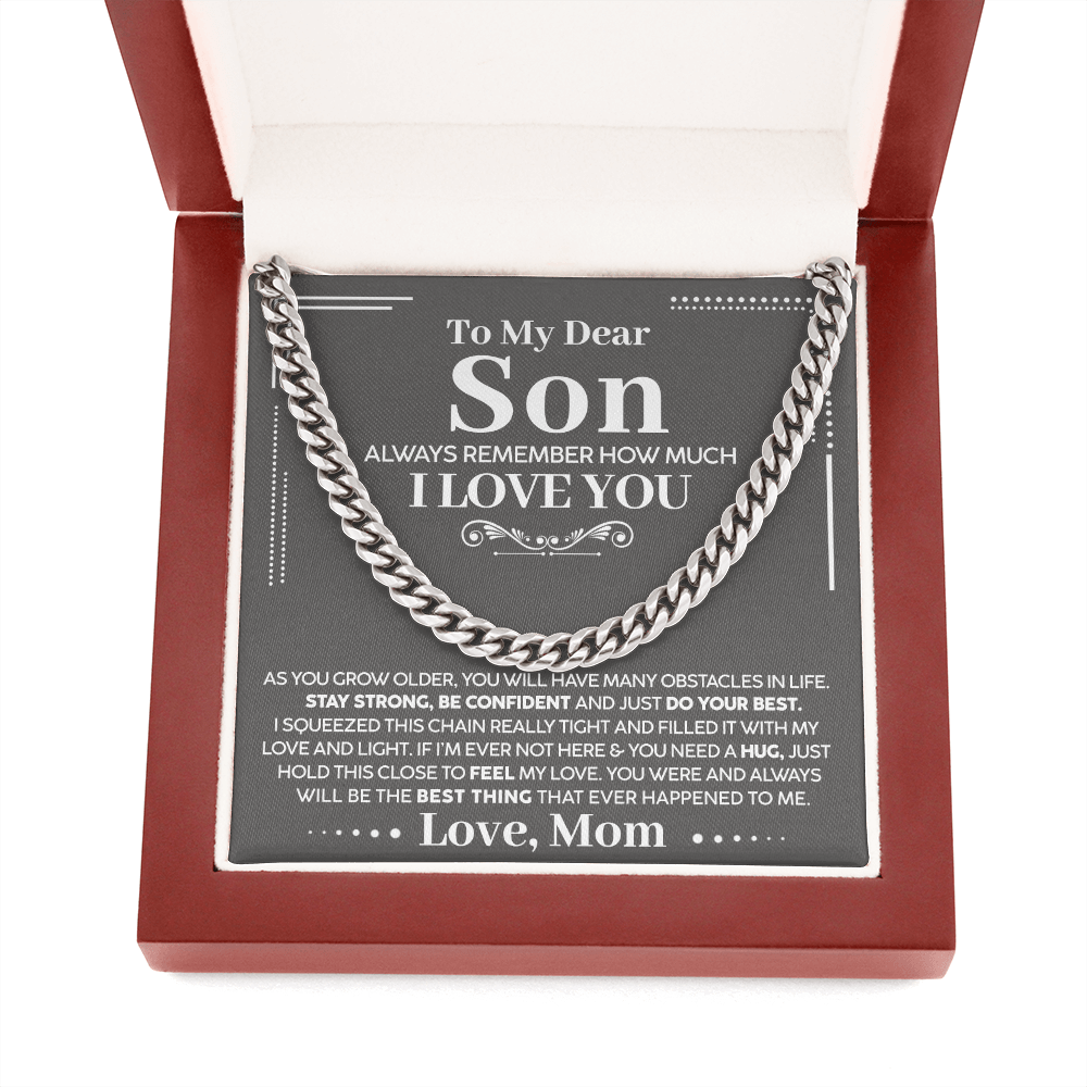 To My Dear Son - Always Remember How Much I Love You - Cuban Chain Necklace