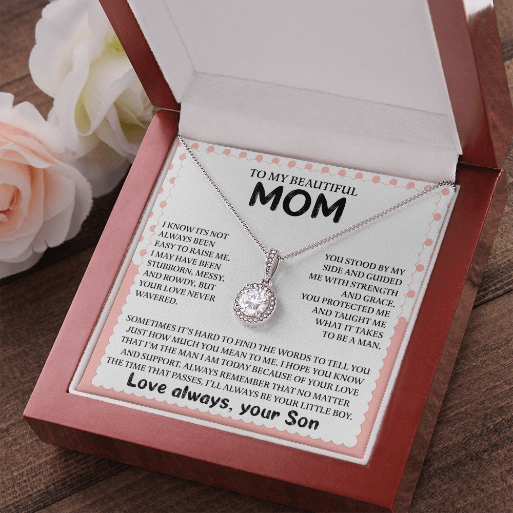 To My Beautiful Mom - I'll Always Be Your Little Boy - Eternal Hope Necklace