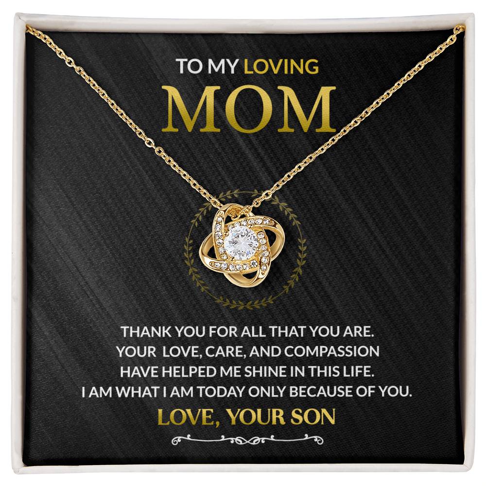 To My Mom - You Are Appreciated - Love Knot Necklace