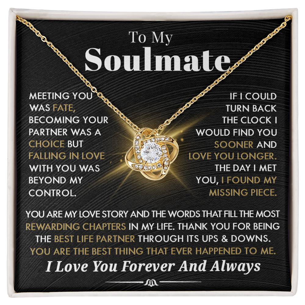 Gift For Soulmate 'You Are My Love Story" Love Knot Necklace