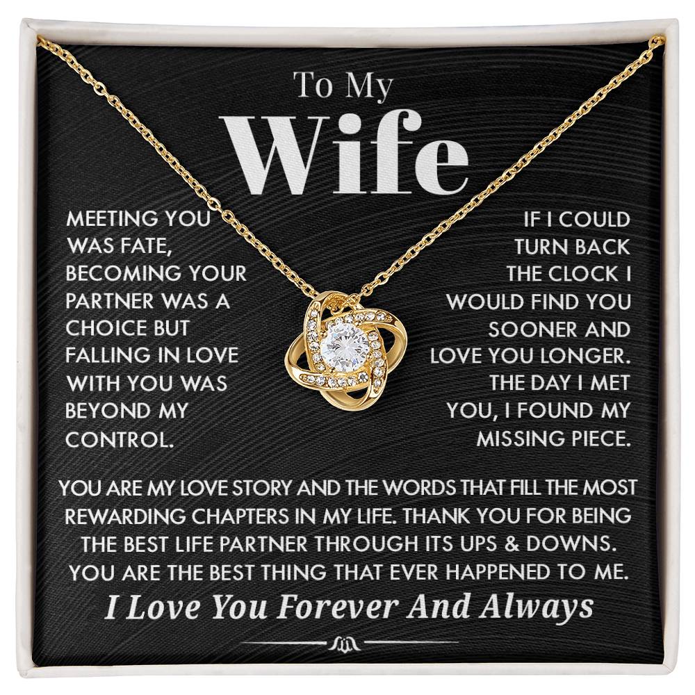 Husband To Wife 'You Are My Love Story" Love Knot Necklace