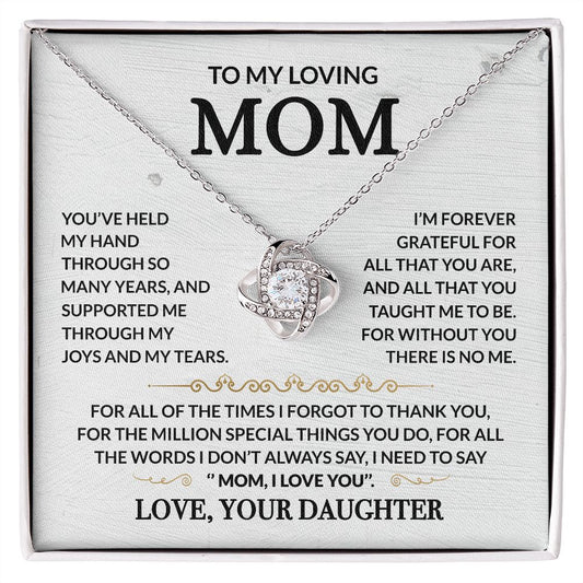 To My Loving Mom - Forever Grateful - Forever Love Necklace