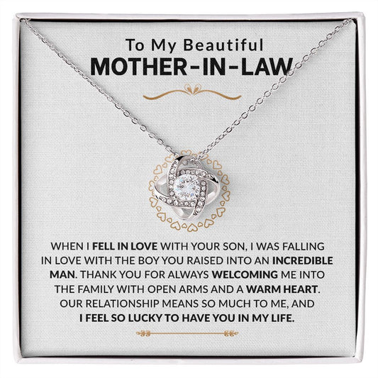 Mother In Law - Thank You For Always Welcoming Me - Love Knot Necklace