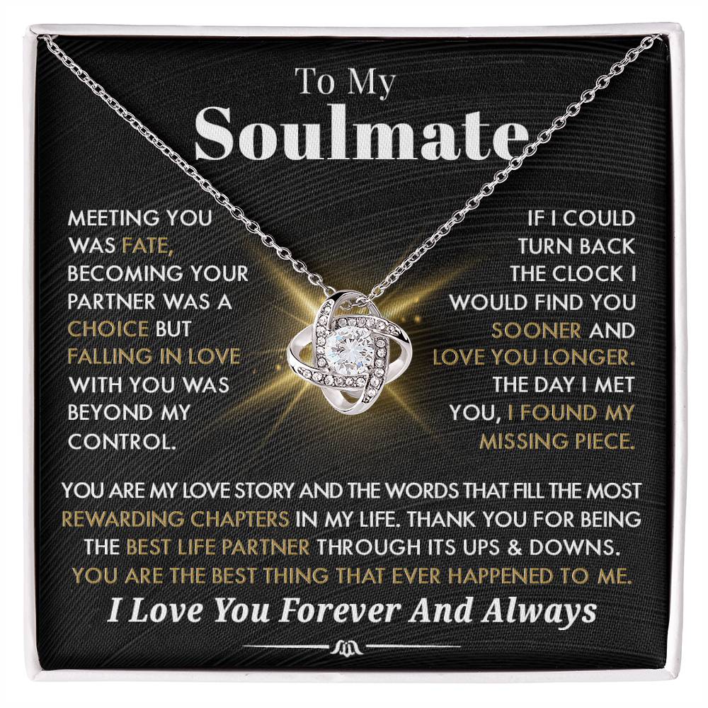 Gift For Soulmate 'You Are My Love Story" Love Knot Necklace