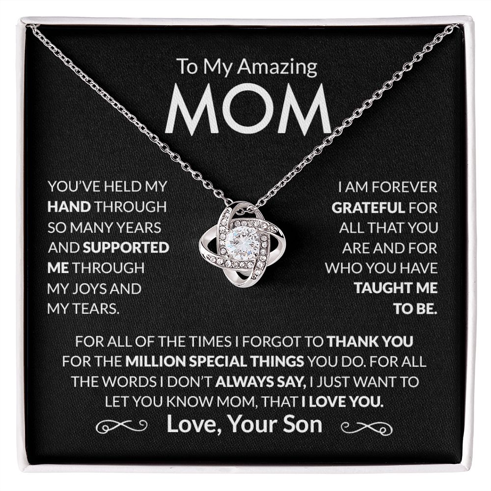 To My Loving Mom - Forever Grateful - Forever Love Necklace