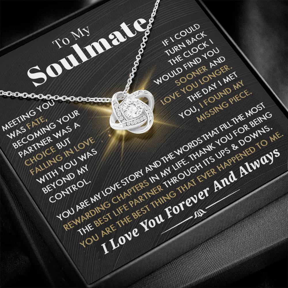 Gift For Soulmate 'You Are My Love Story" Love Knot Necklace