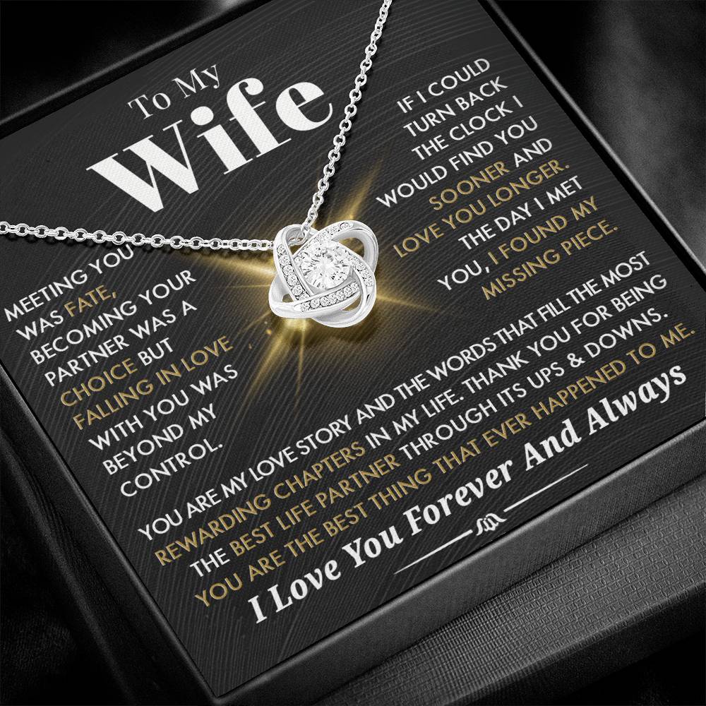 Gift For Wife 'You  Are My Love Story" Love Knot Necklace