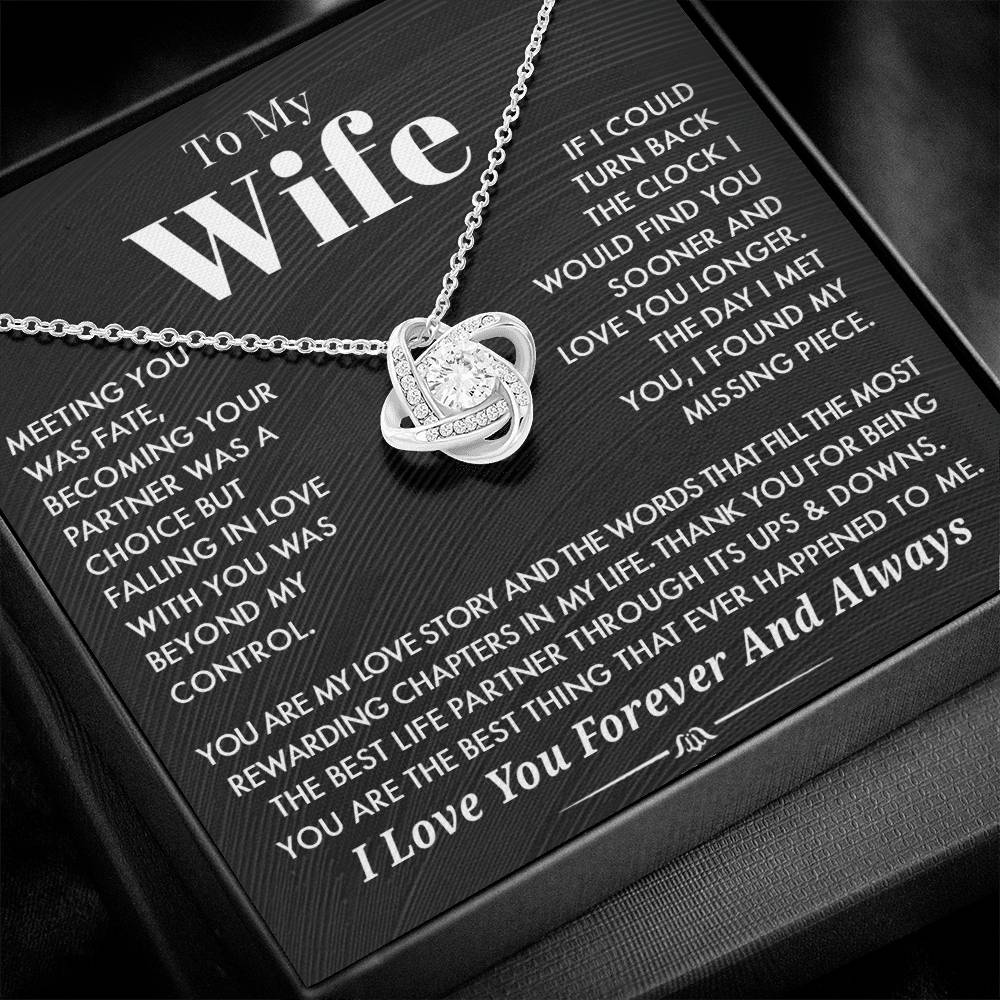 Husband To Wife 'You Are My Love Story" Love Knot Necklace