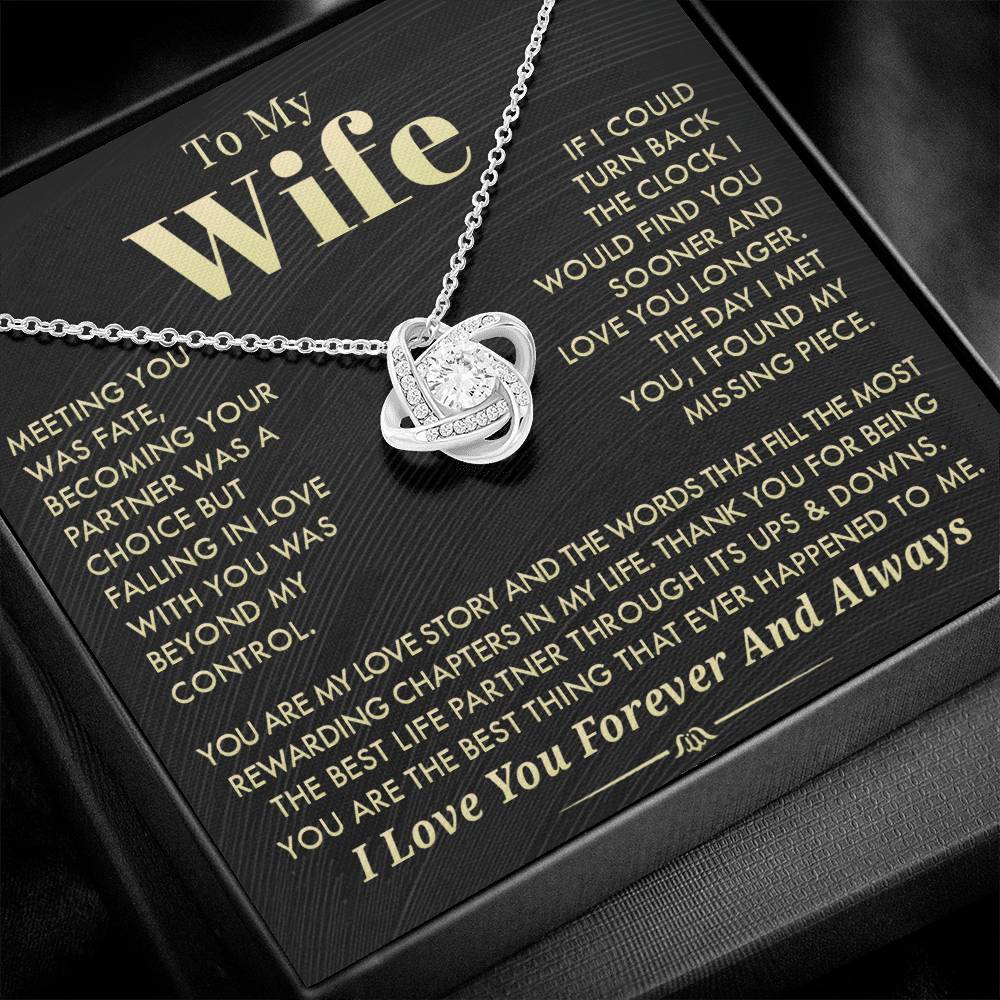 Gift For Wife 'My Love Story" Love Knot Necklace