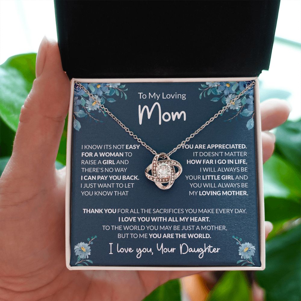 To My Loving Mom - World To Me - Love Knot Necklace