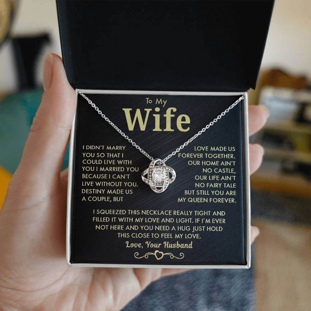 Gift For Wife "Forever Together" Love Knot Necklace