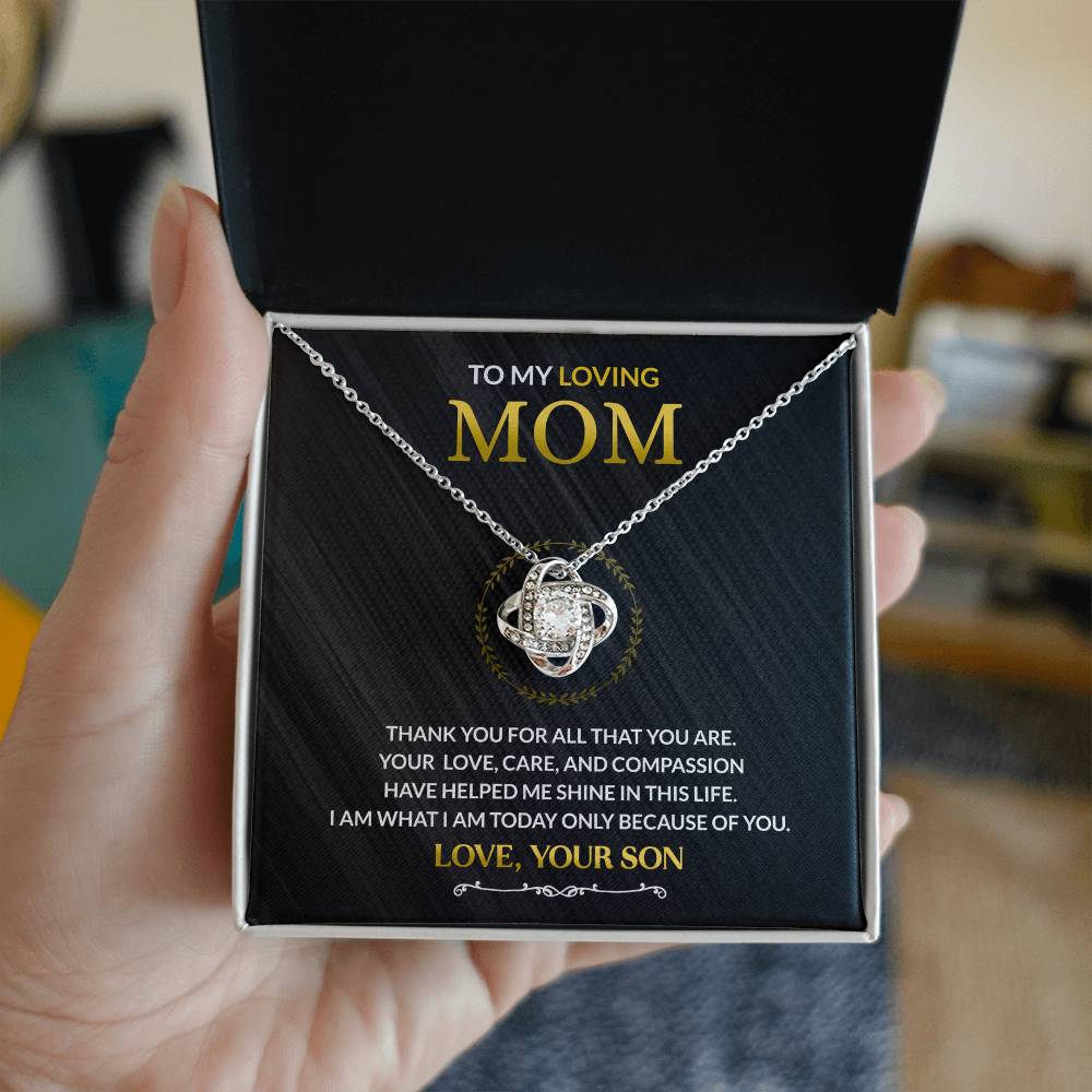 To My Mom - You Are Appreciated - Love Knot Necklace