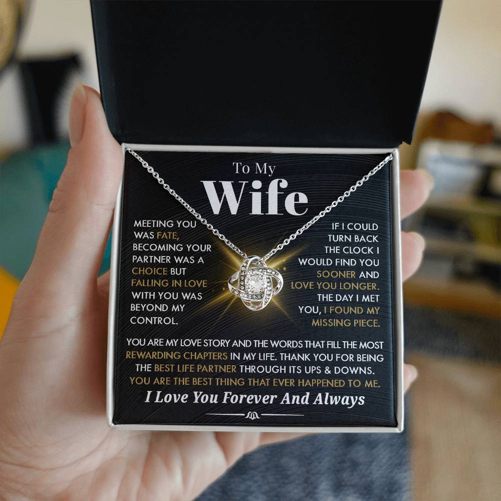 Gift For Wife 'You  Are My Love Story" Love Knot Necklace