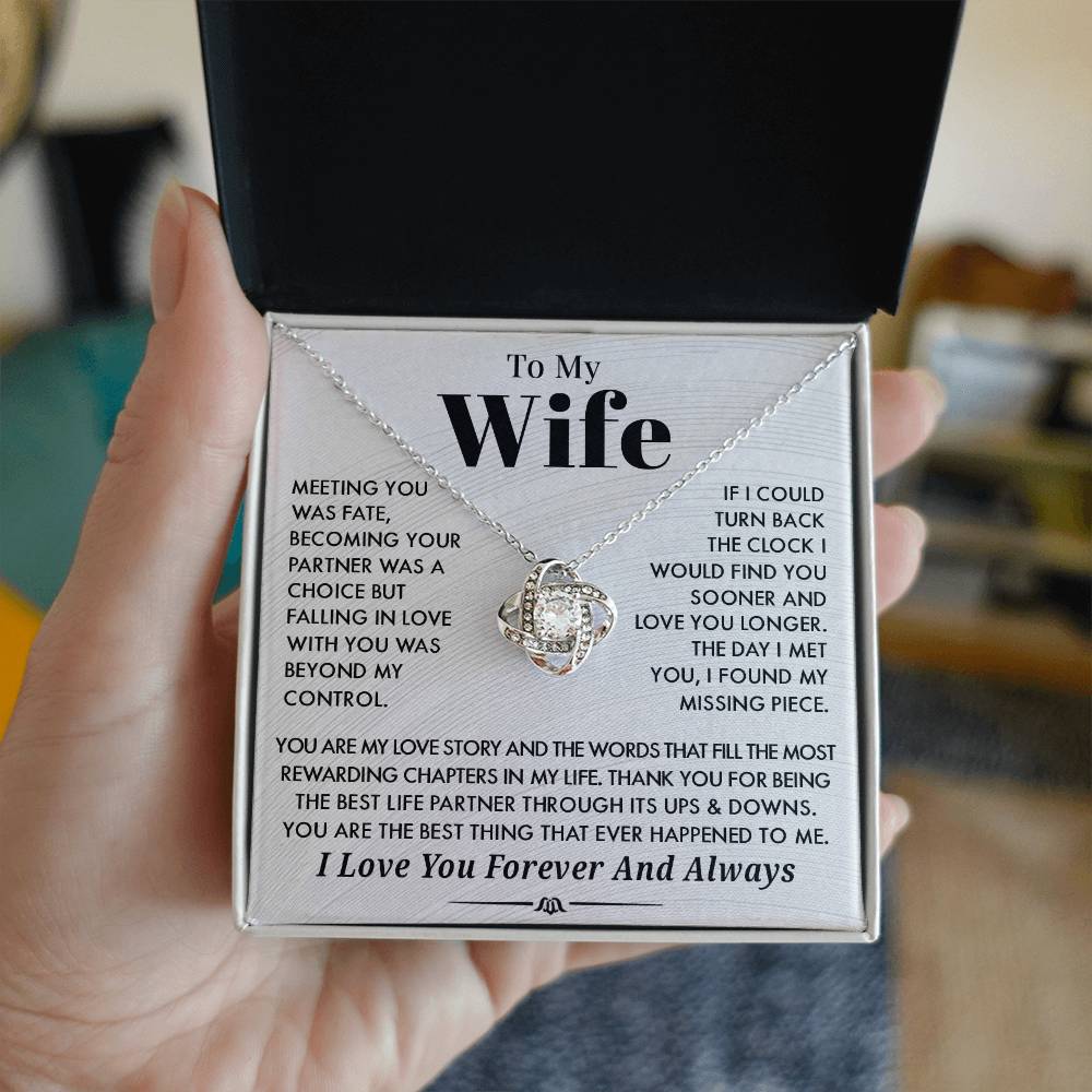 Husband To Wife 'You Are My Love Story" Love Knot Necklace