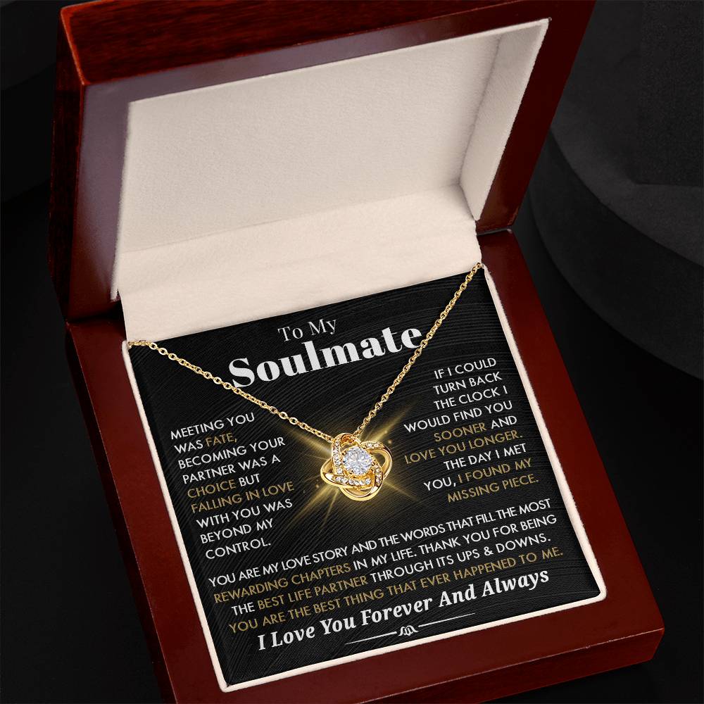 Gift For Soulmate 'You Are My Love Story" Love Knot Necklace