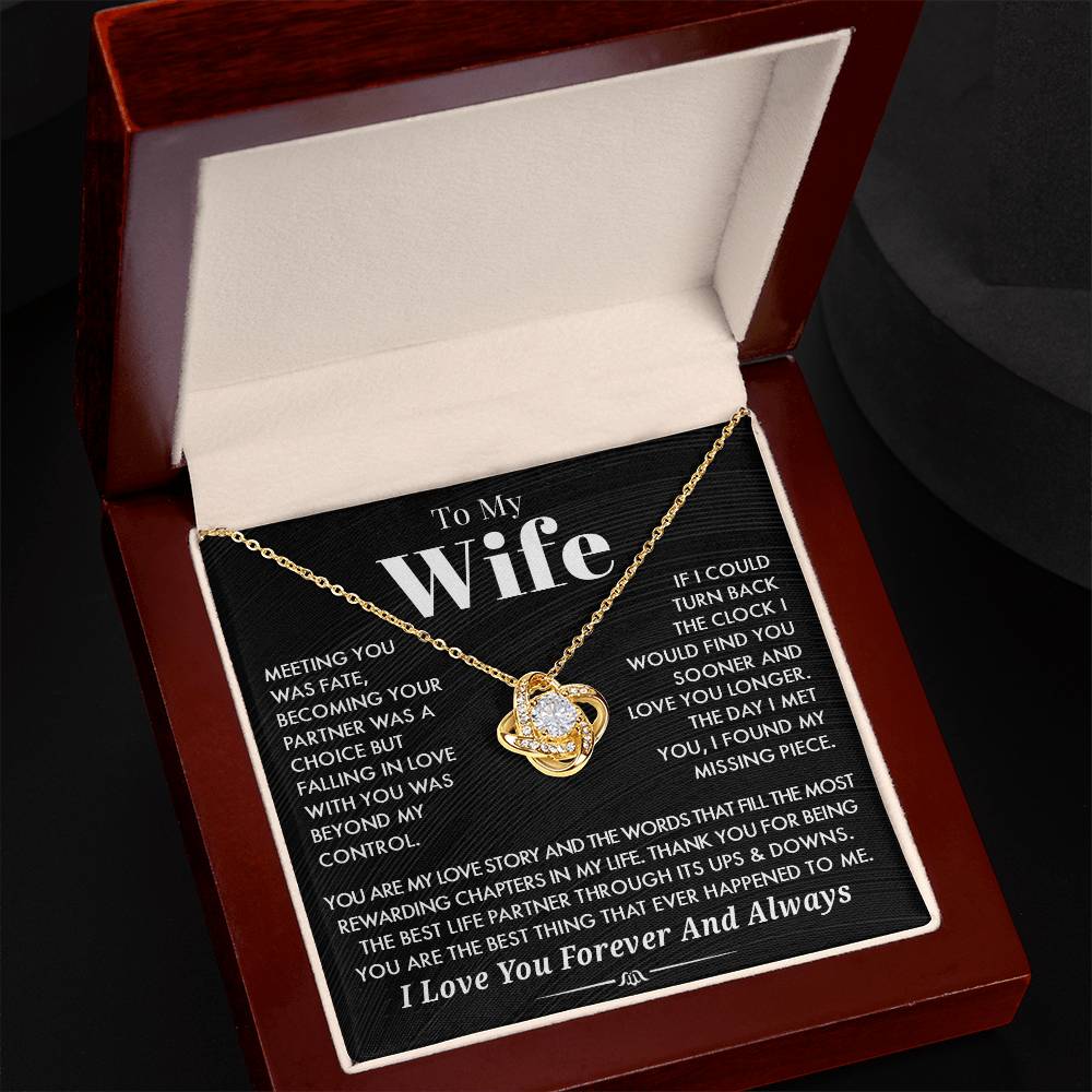 Husband To Wife 'You Are My Love Story" Love Knot Necklace