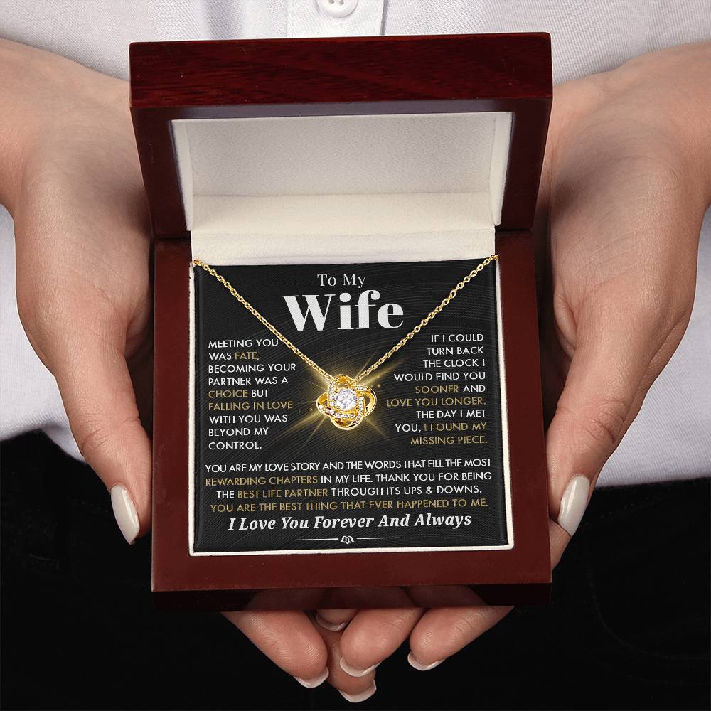 Gift For Wife 'You  Are My Love Story" Love Knot Necklace